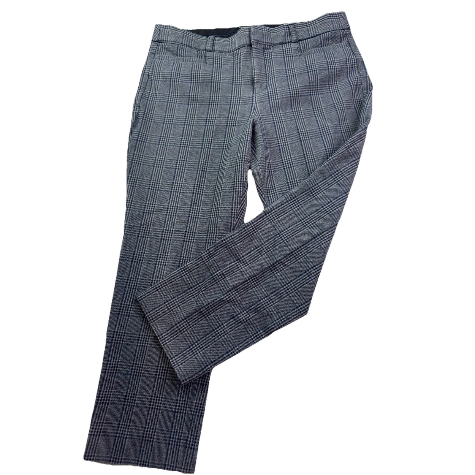 Banana Republic Sloan Pants Womens Size 10 Grey Blue Plaid Career Dress Staple